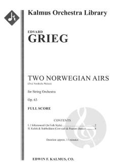 2 Norwegian Airs op. 63 (composer's orchestration) von Edvard Grieg 