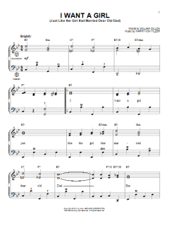 I Want A Girl von Harry von Tilzer (Download) 