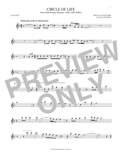 Circle Of Life von Elton John (Download) 