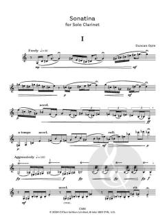 Sonatina for Clarinet Solo von Duncan Opie 