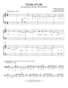 Circle Of Life von Elton John (Download) 