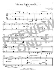 Visions Fugitives, Opus 22, No. 1 von Sergei Prokofjew (Download) 
