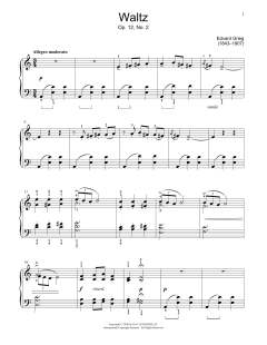 Waltz, Op. 12, No. 2 von Edvard Grieg (Download) 
