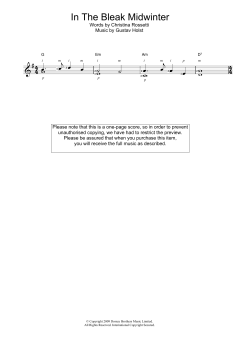In The Bleak Midwinter von Gustav Holst (Download) 