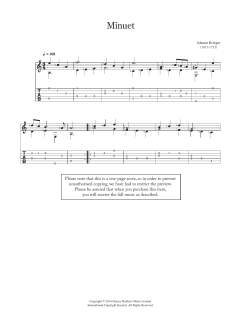 Minuet von Johann Philipp Krieger (Download) 