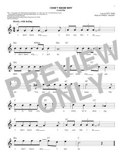 I Don't Know Why von Fred E. Ahlert (Download) 
