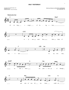 Only Yesterday von The Carpenters (Download) 