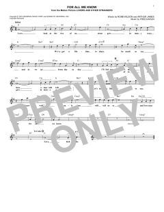 For All We Know von The Carpenters (Download) 
