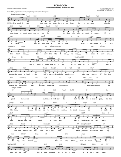 For Good von Stephen Schwartz (Download) 