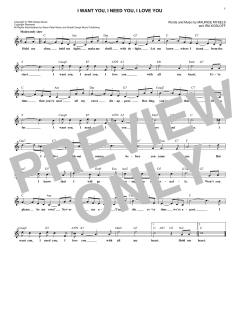 I Want You, I Need You, I Love You von Elvis Presley (Download) 
