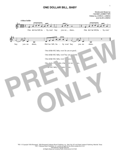 One Dollar Bill, Baby von Lead Belly (Download) 
