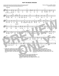 Puff The Magic Dragon von Peter, Paul & Mary (Download) 