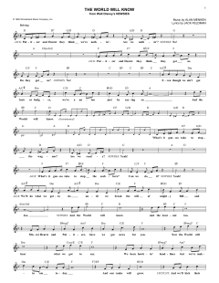 The World Will Know von Alan Menken (Download) 