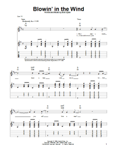 Blowin' In The Wind von Bob Dylan (Download) 