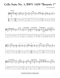 Cello Suite No. 3, BWV 1009 "Bourree I" (Download) 