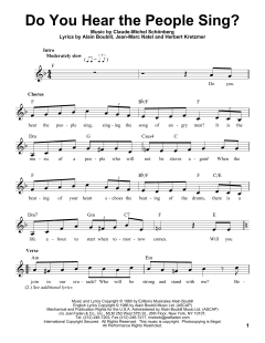 Do You Hear The People Sing? von Alain Boublil (Download) 