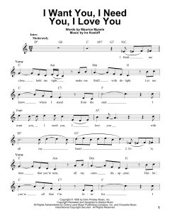I Want You, I Need You, I Love You von Elvis Presley (Download) 