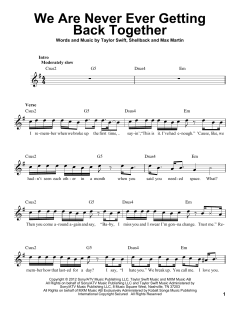 We Are Never Ever Getting Back Together von Taylor Swift (Download) 