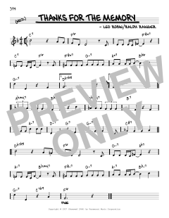 Thanks For The Memory [Reharmonized version] von Leo Robin (Download) 