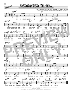 Dedicated To You von Sammy Cahn (Download) 