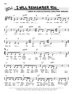 I Will Remember You von Sarah McLachlan (Download) 