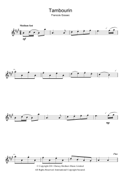 Tambourin von Francois Joseph Gossec (Download) 