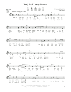 Bad, Bad Leroy Brown von Jim Croce (Download) 