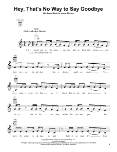 Hey, That's No Way To Say Goodbye von Leonard Cohen (Download) 