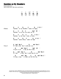 Sunshine On My Shoulders (Download) 