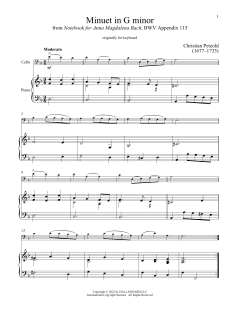 Minuet In G Minor, BWV Anh. 115 von Christian Petzold (Download) 