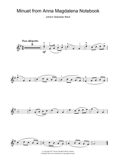 Minuet in G Major von Johann Sebastian Bach (Download) 