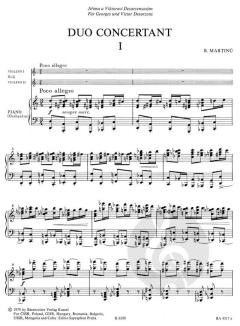 Duo concertant für 2 Violinen und Orchester (1937) von Bohuslav Martinu (Download) 
