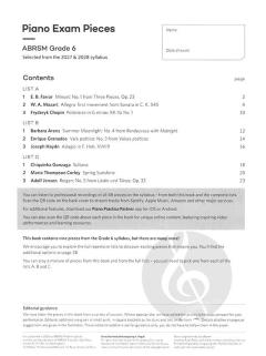 Piano Exam Pieces 2027 & 2028 