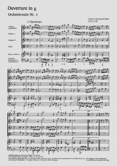 Orchestersuite Nr. 1 von Johann Bernhard Bach 