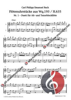 Flötenuhrstücke von Carl Philipp Emanuel Bach 