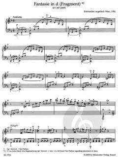 Fantasie in d für Klavier von Wolfgang Amadeus Mozart im Alle Noten Shop kaufen