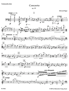 Konzert in e-Moll op. 85 von Edward Elgar für Violoncello und Orchester im Alle Noten Shop kaufen