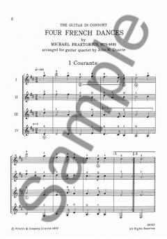 4 French Dances For Guitar von Michael Praetorius 