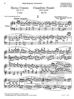 Sonate Nr. 5 op. 38 von Sergei Sergejewitsch Prokofjew 
