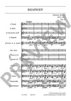 Rhapsodie op. 53 von Johannes Brahms für Alt, Männerchor und Orchester im Alle Noten Shop kaufen