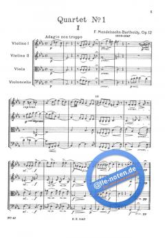 Streichquartett Es-Dur op. 12 von Felix Mendelssohn Bartholdy im Alle Noten Shop kaufen - ETP47
