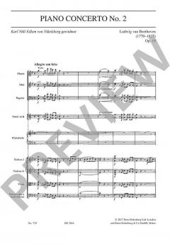 Konzert Nr. 2 B-Dur op. 19 von Ludwig van Beethoven für Klavier und Orchester, mit allen vom Komponisten selbst stammenden Kadenzen im Alle Noten Shop kaufen