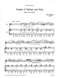 Songs Of Sadness And Pitie von John Madden 