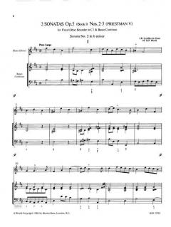 Sonaten aus op. 5 von Jean Baptiste Loeillet 'de Gant 