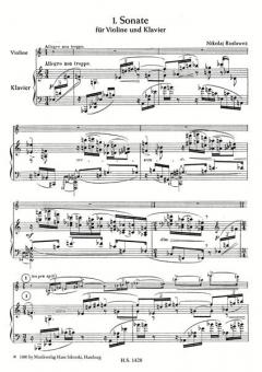 Sonate Nr. 1 für Violine und Klavier von Nikolaj Roslawez für Violine und Klavier im Alle Noten Shop kaufen