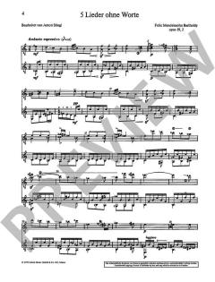 5 Lieder ohne Worte von Felix Mendelssohn Bartholdy 