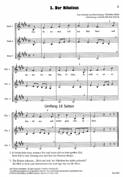 Winter- und Weihnachtslieder von Christine Galka für 1-3 Hörner