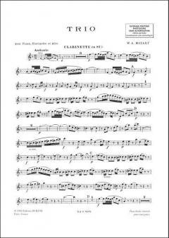 Trio KV 498 pour Piano, Clarinette (Ou Violon) E (W.A. Mozart) 