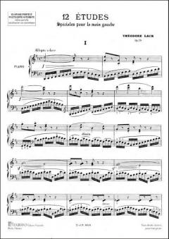 12 Etudes Main Gauche Piano von Theodore Lack 