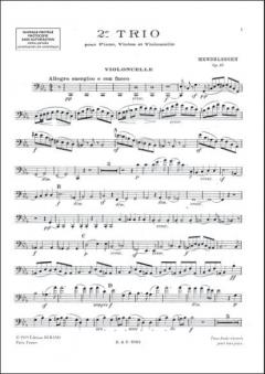 Trio Nr.2 Op. 66 Vl/Violoncelle/Piano (Felix Mendelssohn Bartholdy) 